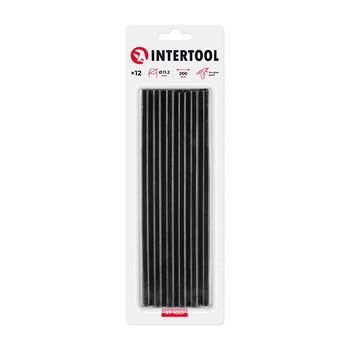 Комплект клейових стрижнів чорних, 11,2×200 мм, 12 шт. INTERTOOL (RT-1023)