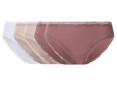 Трусики-слип набор 5 шт. хлопковые кружевные для женщины Esmara LYCRA® 493817 S Комбинированный