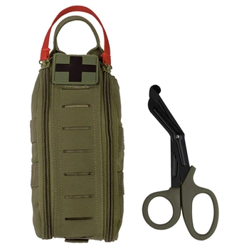 Підсумок-аптечка Mil-Tec Зі швидким скидом та ножиці IFAK Rapid Pack scissors Olive 13491201 (M-T)