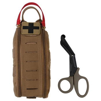 Підсумок-аптечка Mil-Tec Зі швидким скидом та ножиці IFAK Rapid Pack scissors Coyote 13491219 (M-T)