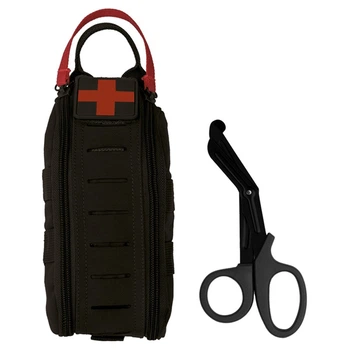 Підсумок-аптечка Mil-Tec Зі швидким скидом та ножиці IFAK Rapid Pack scissors Black 13491202 (M-T)