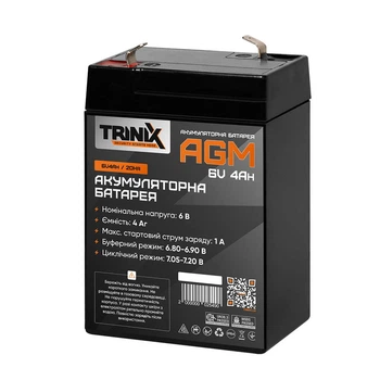Аккумуляторная батарея TRINIX 6V 4Ah/20Hr свинцово-кислотная