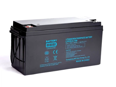 Акумулятор LiFePO4 25.6V 100 Ah 2560Wh 100A BMS NPP LF25.6-100 (3000/7000 циклів при розряді 100/20%)
