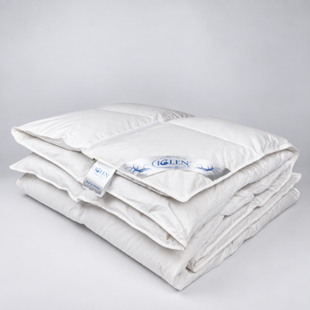 Ковдра IGLEN пухова полегшена Climate-comfort з сірим пухом 160x215 см Білий