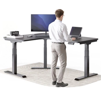 Компьютерный стол DESKSPACE, с электрической регулировкой высоты, 160 × 130 × 70 см