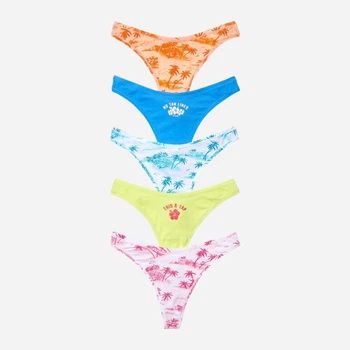 Набор трусиков танга женских хлопковых Victoria's Secret 804252170 L 5 шт Яркий микс (1161721651)