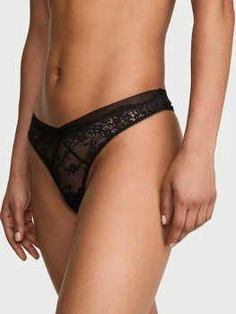 Трусики танга женские Victoria's Secret 999698009 XS Черные (1159865001)