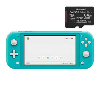 Набор Консоль Nintendo Switch Lite 32GB Turquoise Б/У + Карта Памяти UHS-I U3 V30 A1 SD Adapter 64GB