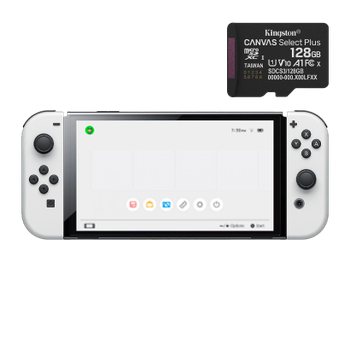 Набор Консоль Nintendo Switch OLED Model HEG-001 64GB White Б/У + Карта памяти Canvas Select Plus UHS-I U3 V30 A1 SD Adapter 128GB