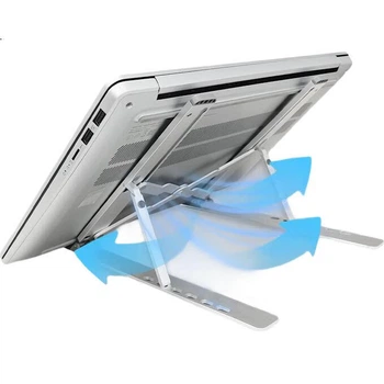 Підставка для ноутбука Lenovo, портативна вертикальна підставка для охолодження з алюмінієвого сплаву, сумісна з Apple Xiaoxin та Huawei 15,6-дюймовим X2, колір льодовиково-сріблястий