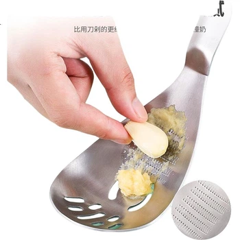 Многофункциональная ложка-толкатель для детского питания COOKSS, ложка для измельчения и процеживания из нержавеющей стали 304, толкушка для картофеля и инструмент для приготовления имбирной пасты.