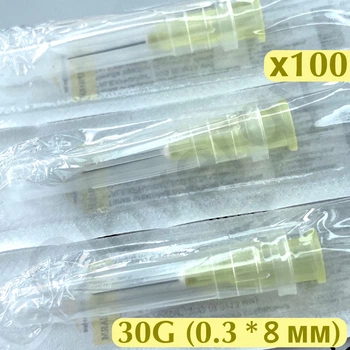 Игла инъекционная для мезотерапии 30G (0,3x8 мм) Solocare одноразовая стерильная, 100 шт;