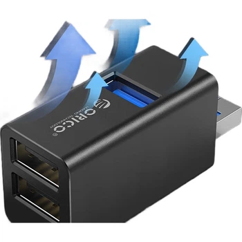 ORICO USB-хаб-розгалужувач, МІНІ-ХАБ з адаптером розширення док-станції "один до одного", хаб для прямого підключення до ноутбука, багатопортовий USB-хаб, сірий