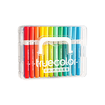Набор из 24 акриловых маркеров TRUECOLOR с мягким наконечником, смываемые, для детского творчества, акварельные ручки, непрозрачные, для многослойного нанесения, для дошкольников, цветные ручки Bingxi 0628.