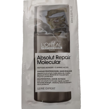 Маска незмивна для молекулярного відновлення пошкодженого волосся L'Oreal Professionnel Absolut Repair Molecular Пробник 10 мл