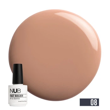 Гель моделирующий NUB Fast Builder In A Bottle 08 Tan с кисточкой теплый беж 14 мл