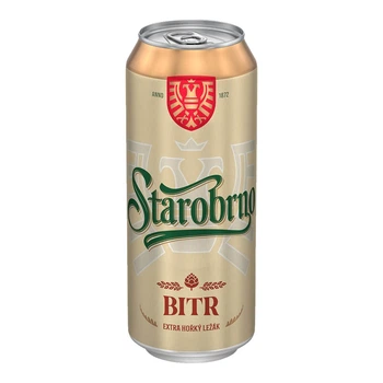 Пиво Starobrno BITR, 4,6% (24 жб по 0,5л, Чехія). Завод Heineken Česko.