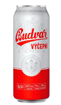 Пиво Budvar vycepni 10°, 4% (24 жб по 0,5л, Чехія). Завод Budejovicky Budvar.