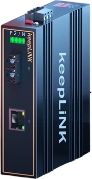 Промышленный Ethernet-коммутатор KeepLINK KP-9000, оптоволоконный трансивер, 1 оптический, 1 электрический гигабитный, одномодовый, двухволоконный, монтаж на DIN-рейку, в комплекте (1 шт.)