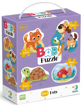 Пазл 4в1 Dodo Baby Puzzle «Домашні тварини», що розвиває набір для малюків 18м+