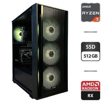 Игровой ПК Gamdias Aura GC2 Elite ARGB Black Tower / AMD Ryzen 5 2600 (6 (12) ядер по 3.4 - 3.9 GHz) / 16 GB DDR4 / 512 GB SSD / AMD Radeon RX 5600 XT, 6 GB GDDR6, 192-bit / 1050W б/у