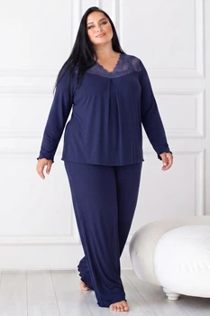 Пижама батальная з брюками трикотаж Пс1285, 3XL