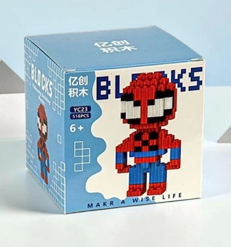 Конструктор піксельний 3D фігурка Spider-Man людина павук наноблоки, дрібні деталі
