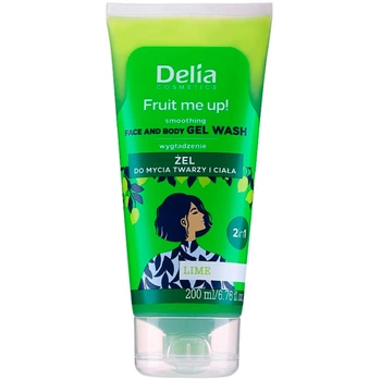 Гель 2 в 1 для мытья лица и тела Delia Fruit Me Up! увлажняющий с ароматом лайма 200мл