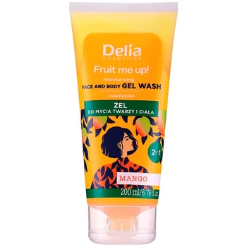 Гель 2 в 1 для мытья лица и тела Delia Fruit Me Up! разглаживающий с ароматом манго 200мл