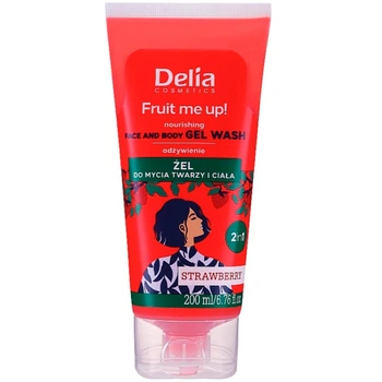 Гель 2 в 1 для мытья лица и тела Delia Fruit Me Up! питательный с ароматом клубники 200мл