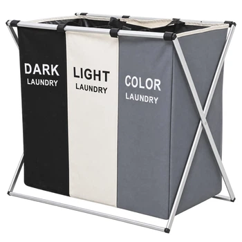 Корзина для белья складная Laundry Basket 3 секции (552 LB)