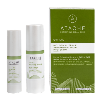 Zestaw do pielęgnacji twarzy Atache C-Vital Biological Triple Antioxidant Protector Serum antyoksydacyjne 15 ml + Fluid 30 ml (8430795001234)