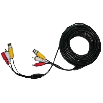 Патчкорд комбінований коаксіальний+живлення+звук 5м BNC+DC+AV