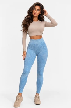 Лосини жіночі Push up однотонні блакитного кольору Fashion розмір 42 (218848)