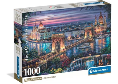 Пазл Clementoni High Quality Collection: Вогні Дунаю, Будапешт, Угорщина (High Quality Collection - Lights of the Danube Puzzle - 1000 pcs.), 1000 ел. (37113)