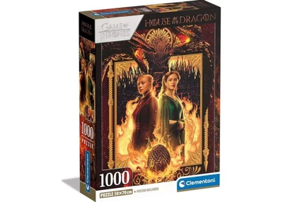 Пазл Clementoni Дом летающих существ, Дом Дракона, Игра Престолов (House of the Dragon Game of Thrones Puzzle - 1000 pcs.), 1000 эл. (39903)