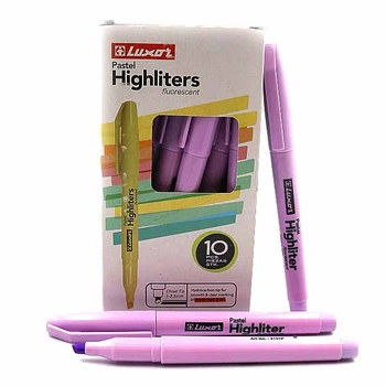 Текстовиділювач пастел "Highliters" тонкий пурпурний 10 шт. в упак Luxor (4146P)