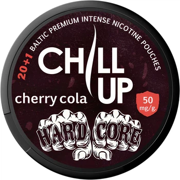 Безтютюнові нікотинові подушечки Chill Up Hardcore Cherry Cola 50 мг/г 21 шт (4779056490306)