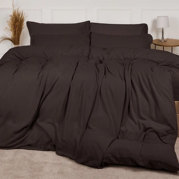 Комплект постільної білизни Велюр Winter Frost 28-0003 Brown Velvet Полуторний