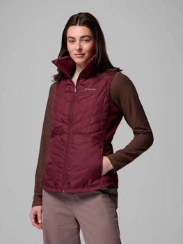 Теплый жилет короткий женский Columbia 195254472 L Бордовый (1159863478)