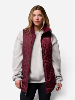 Теплый жилет удлиненный женский Columbia 812388531 S Бордовый (1159865188)