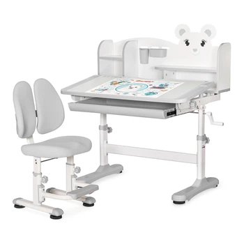 Комплект меблів (стіл + стілець + полиця) Mealux BD-29 Panda XL Grey (арт. BD-29 G)