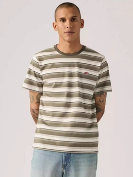 Футболка хлопковая длинная мужская Levi`s 967713736 L Коричневый/Молочный (1162246795)