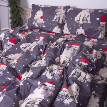 Простынь MirSon Ranforce Elite 17-0598 New Year's pug 220*240
