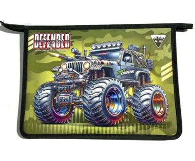 Папка на молнии А4+ Dirt Track зелёная для документов органайзер для бумаг