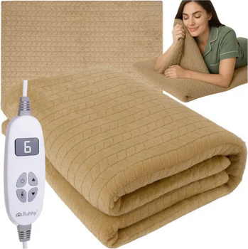 Электроодеяло двуспальное Ruhhy 180x130 см бежевое Одеяло с электроподогревом