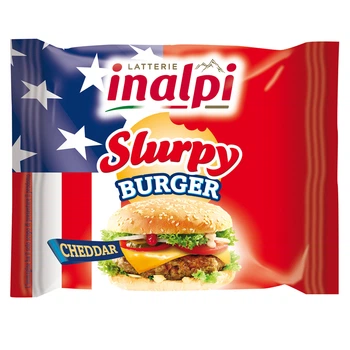Сир плавлений "Slurpy Burger" Cheddar слайси Inalpi 175 г (21783243)