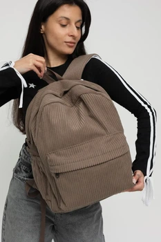 Вельветовий коричневий рюкзак M.A.K.-Shop (арт. 4287)