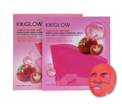 Антивікова гідрогелева маска з томатом, NMN 70, NAD та PDRN 34 г [KIKIGLOW] TOMATO 70 NMN NAD PDRN S