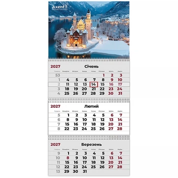 Календарь настенный квартальный 3 спирали 29,7*63 Сastles 2 (8803-27-2-A)